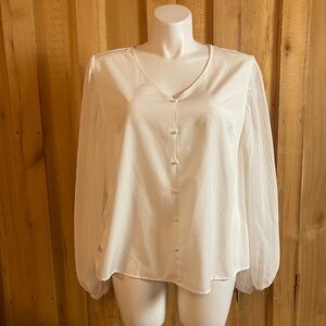 SHEIN Curve Women’s Plus Size Blouse with Sheer Accordion Sleeves Size 4X
